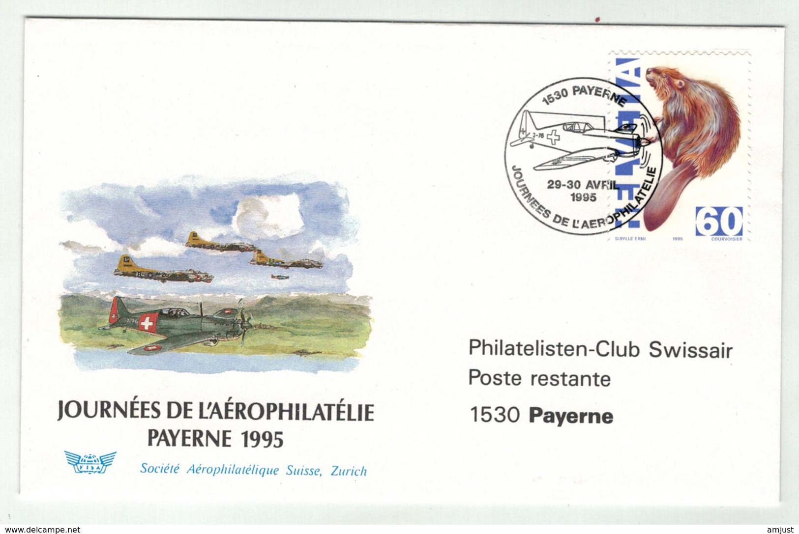 Suisse // Schweiz // Switzerland // Poste Aérienne  //  Journée De L'Aérophilatélie 1995 Payerne - Autres & Non Classés