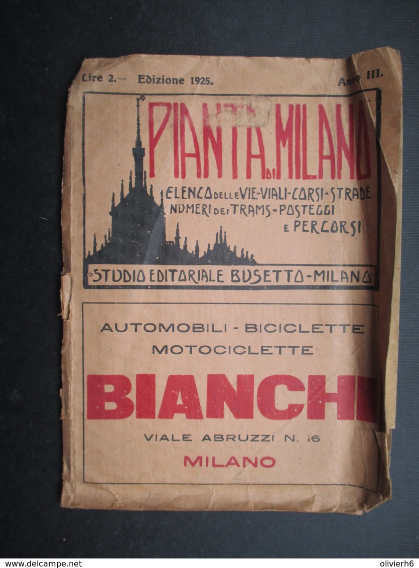 VP ITALIE (M1699) PLANTA DI MILANO (7 Vues) Edizione 1925 Elenca Delle Vie - Viali - Carsi - Numeri Dei Tram - Pasteggi - Autres & Non Classés