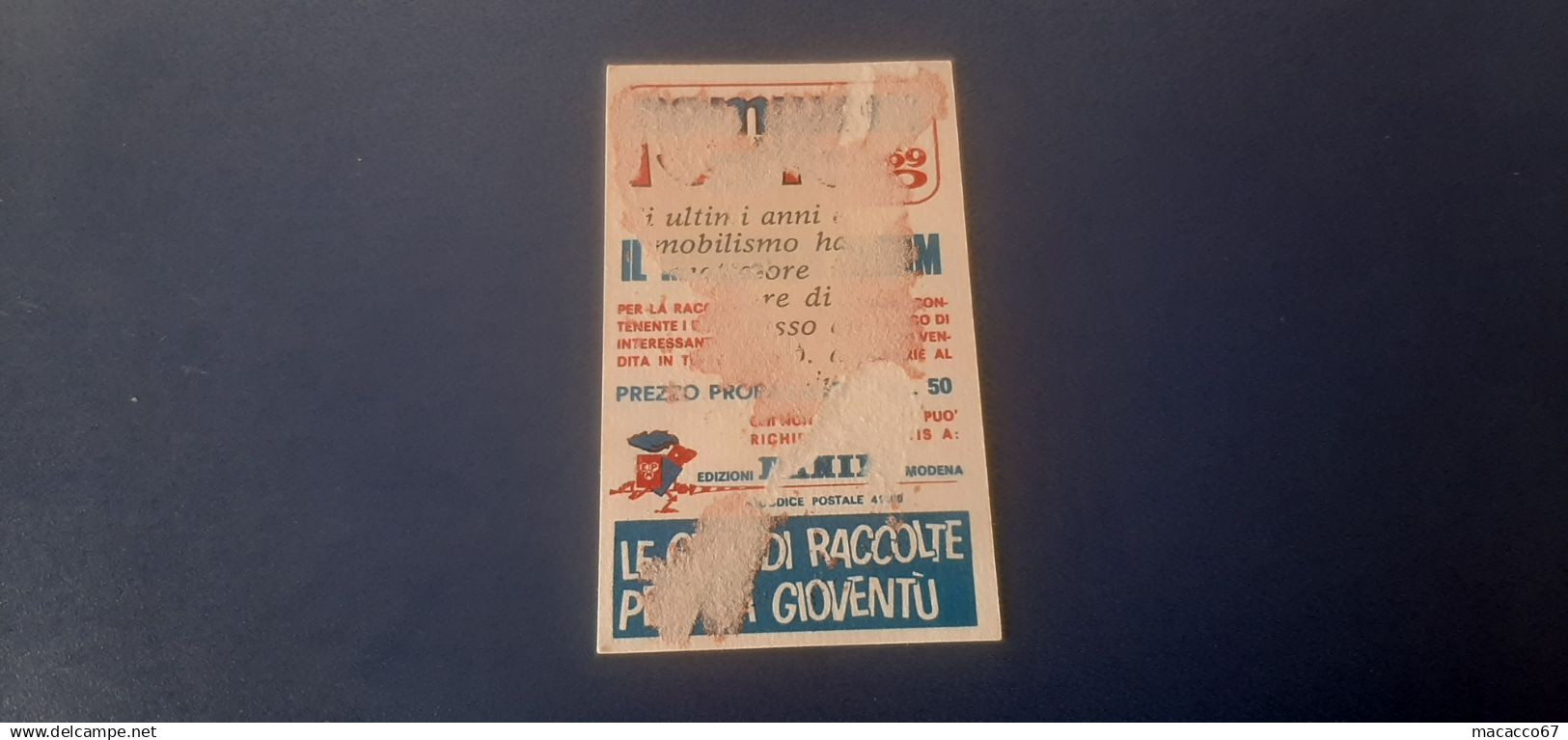 Figurina Panini Campioni Dello Sport 1969 - 107 Vincenzo Grassi - Edizione Italiana