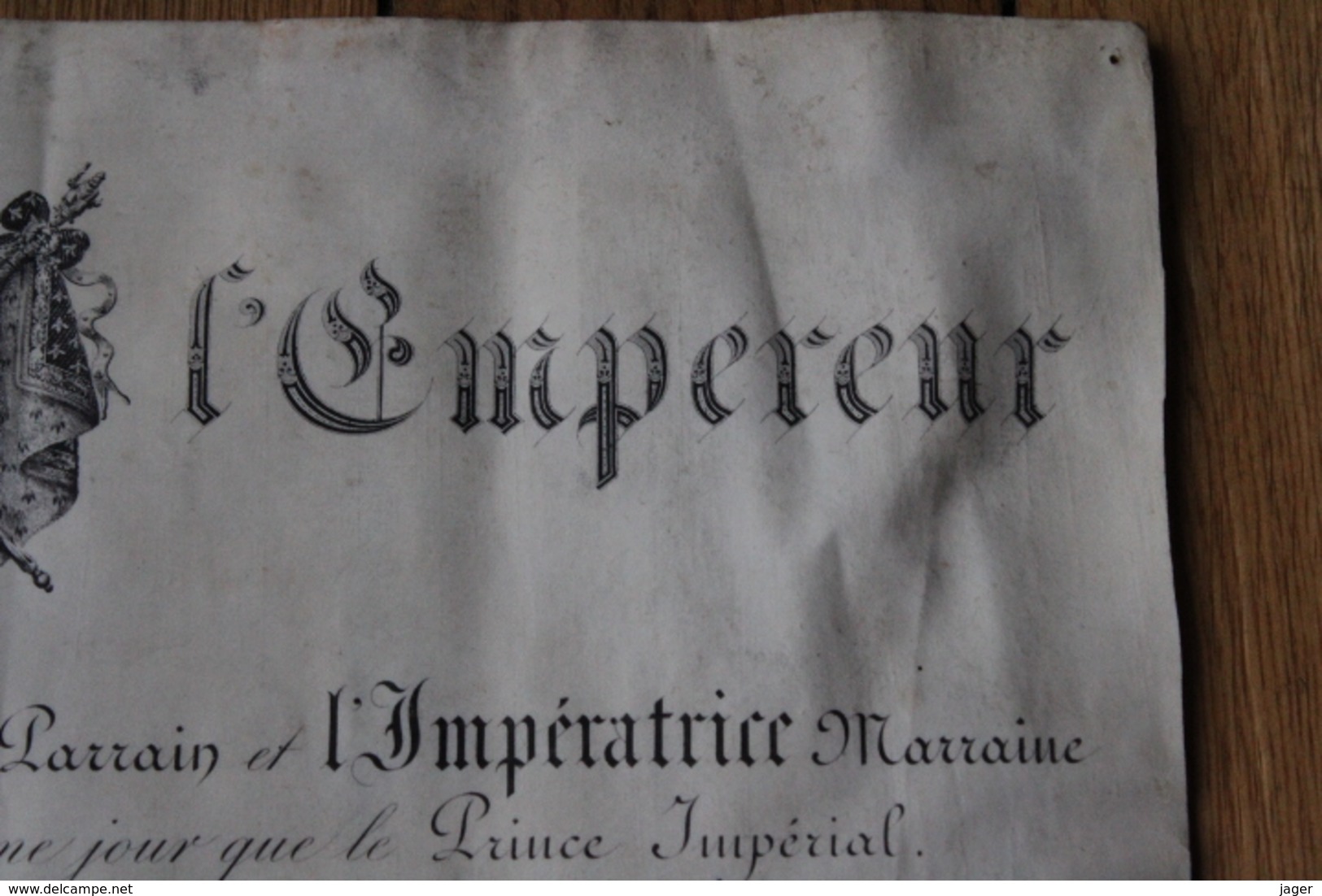 Diplome Maison De L'Empereur N°32 Filleul De L'EMPEREUR - Documentos Históricos