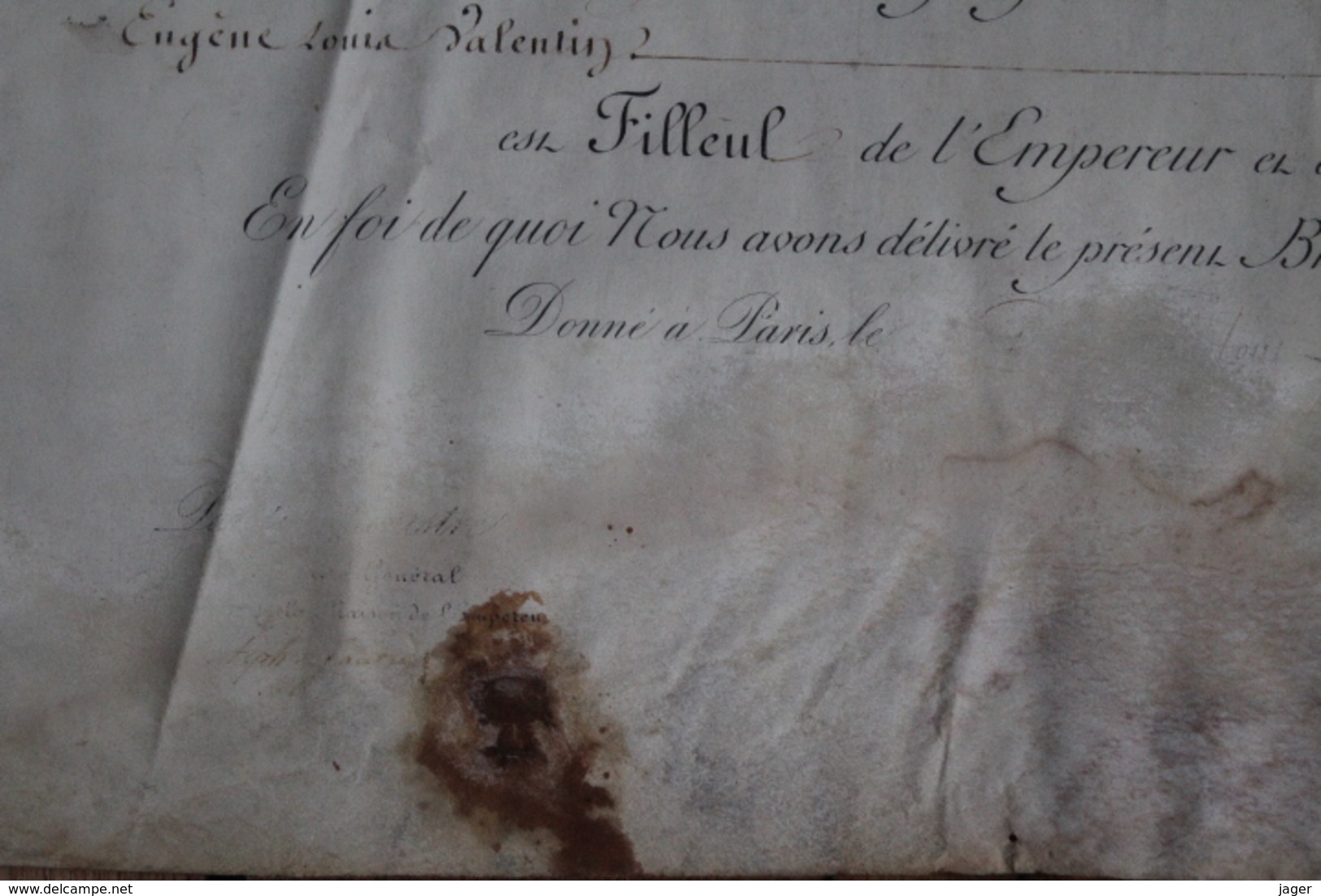 Diplome Maison de l'Empereur N°32 filleul de l'EMPEREUR