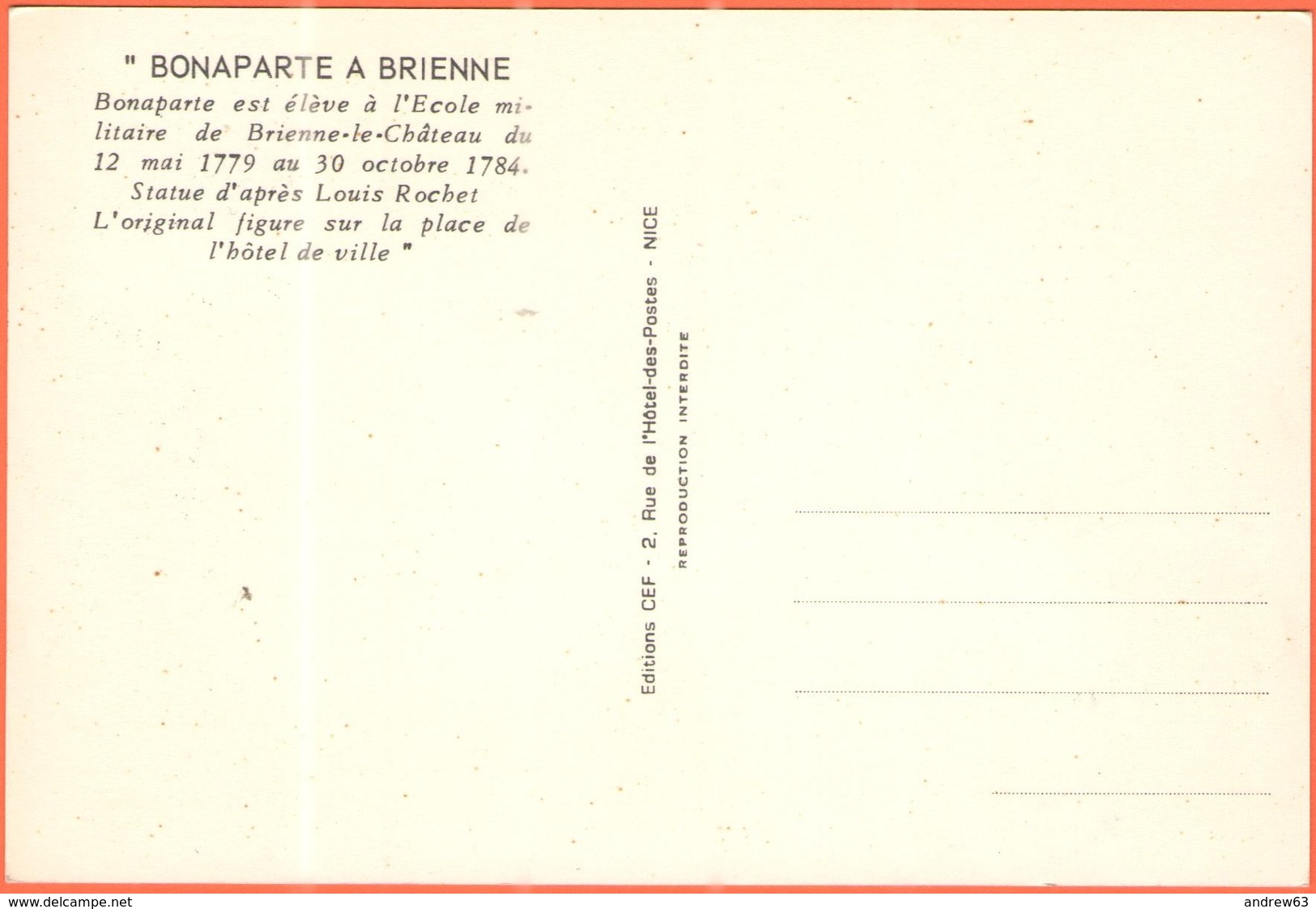 Tematica - Celebrità - Napoleone - FRANCIA - France - 1969 - Bonaparte à Brienne + Special Cancel Inauguration Du Musée - Personaggi Storici