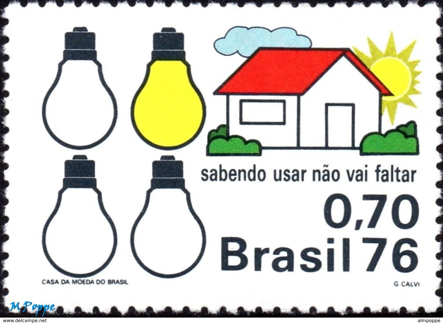Ref. BR-1423-24 BRAZIL 1976 SCIENCE, ENERGY CONSERVATION,, ELECTRICITY & OIL, MI# 1519-20, MNH 2V Sc# 1423-1424 - Neufs