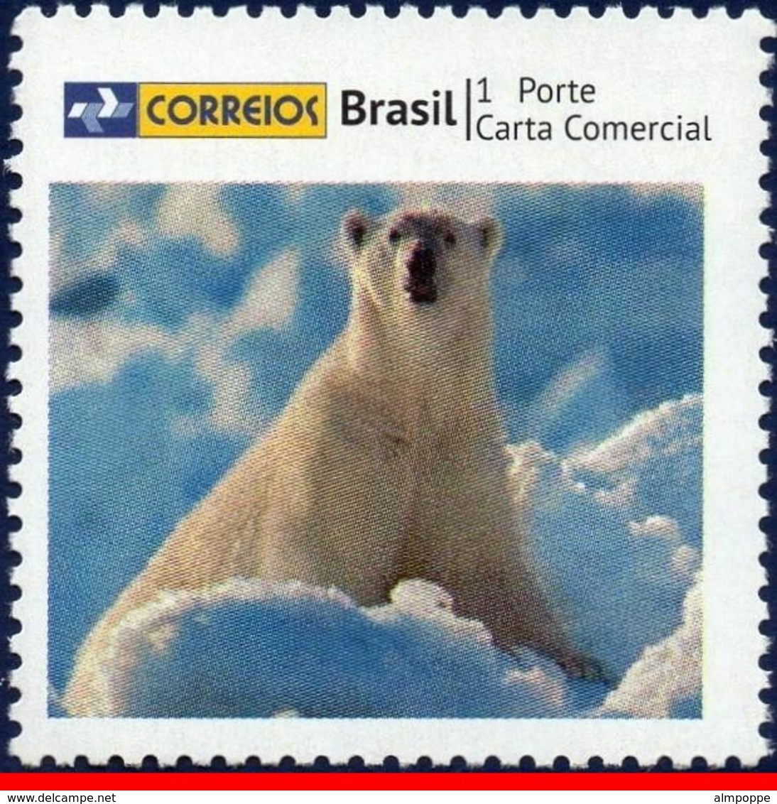 Ref. BR-3258-19 BRAZIL 2013 ANIMALS, FAUNA, BEAR,, PERSONALIZED STAMP, MNH 1V Sc# 3258 - Neufs