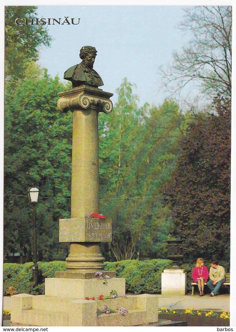 Moldova  Moldawien   Moldau   1990  ;  Chisinau , Monument To A.S.Pushkin , Postcard - Moldavia