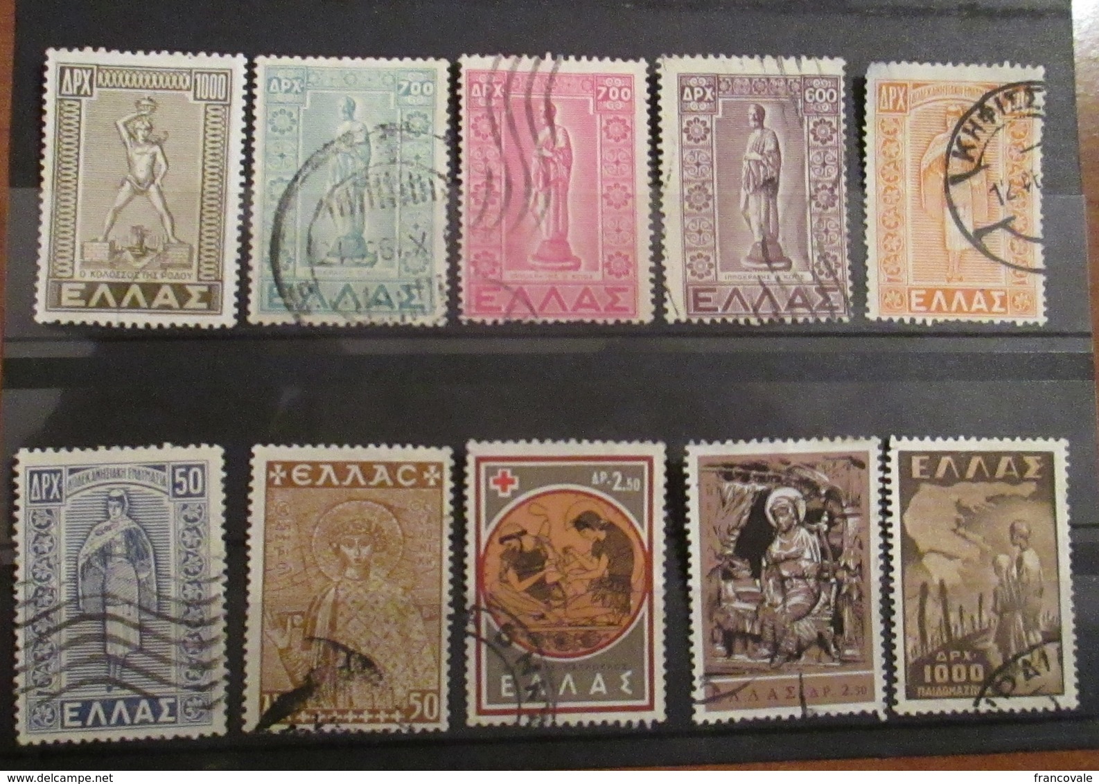 Grecia Greece 1945 - 1960 Statue Of Hippocrates And Other Stamps Used - Usati