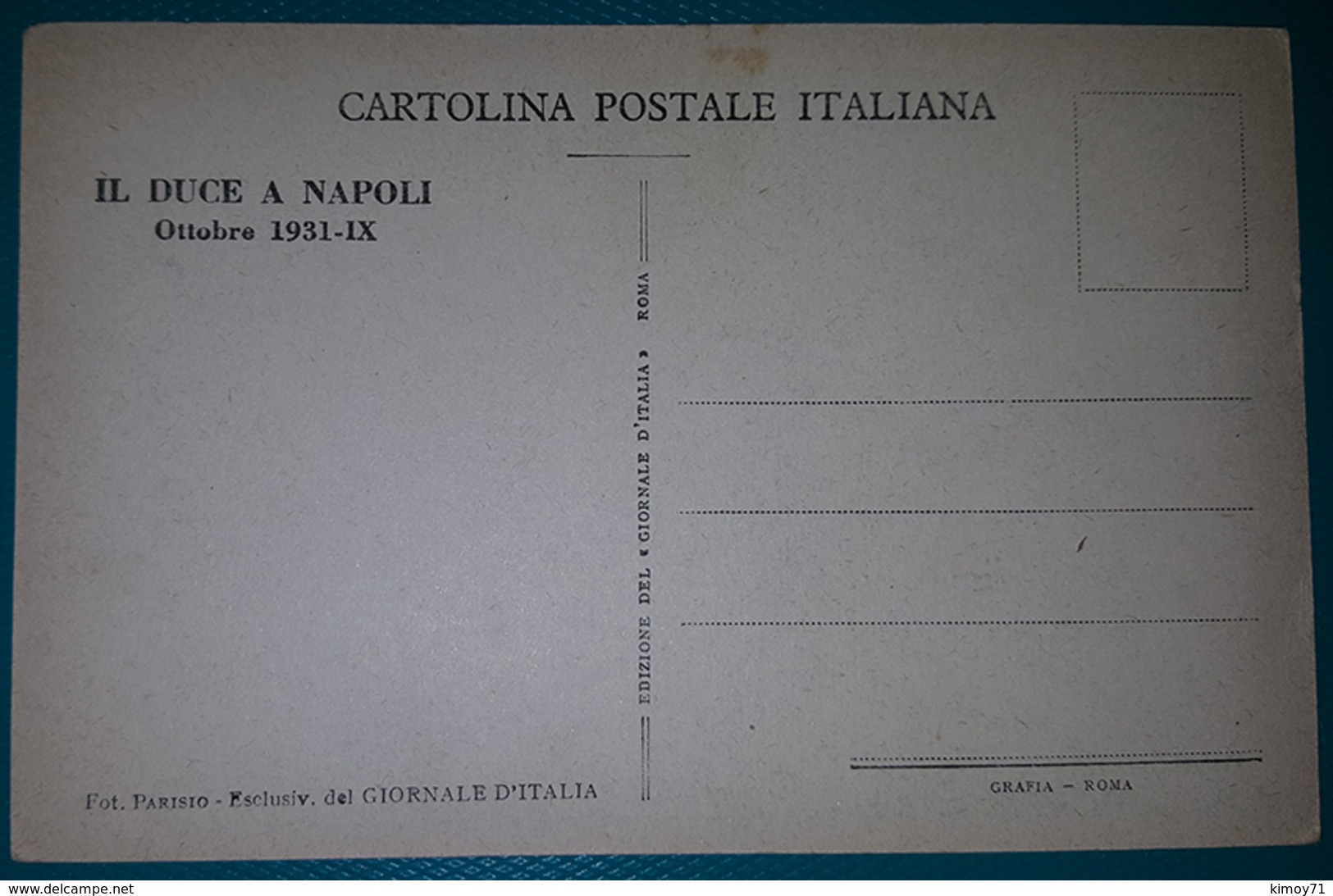 Cartolina Il Duce A Napoli (Ottobre 1931-IX). Non Viaggiata - Napoli