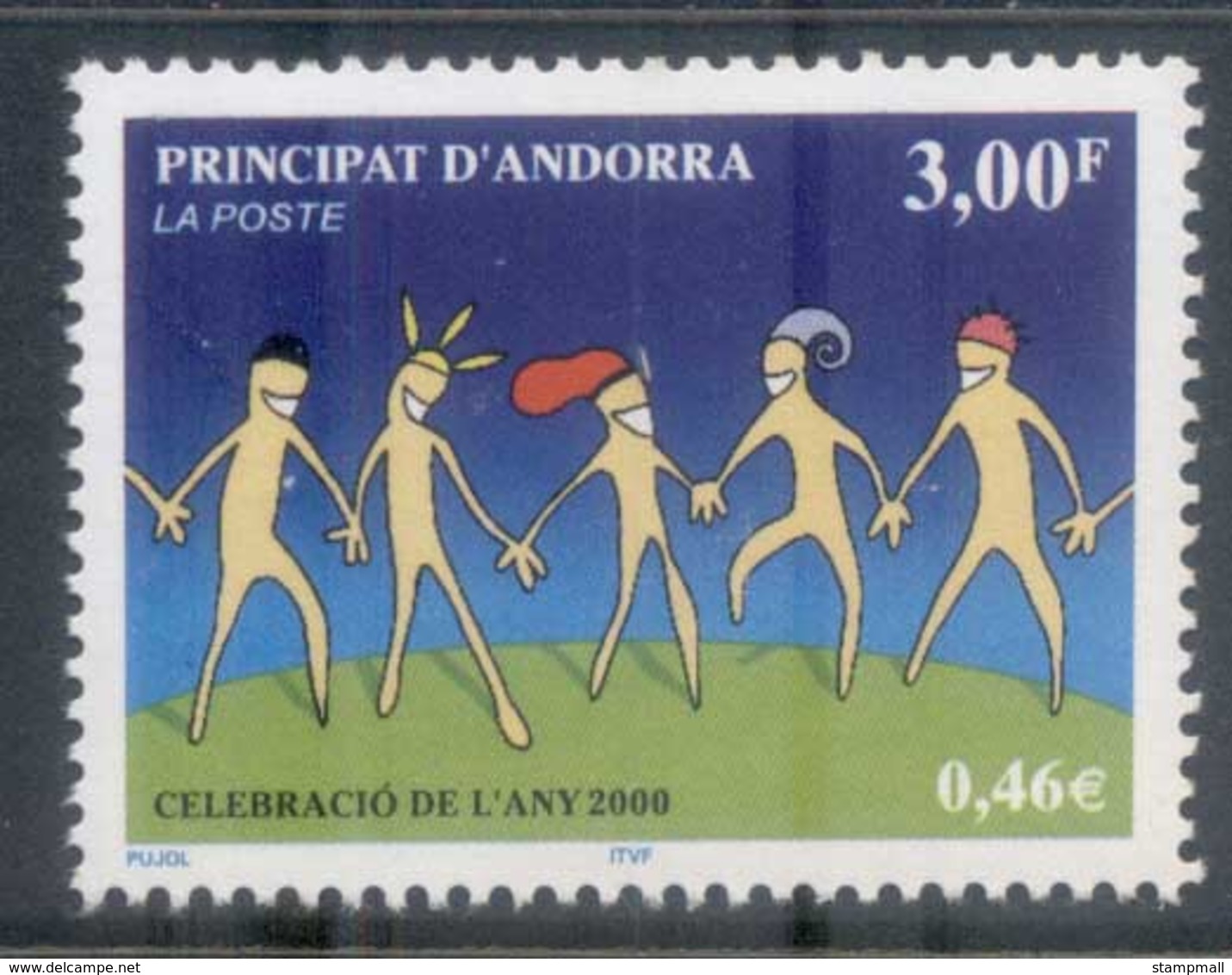 Andorra (Fr) 2000 New Year MUH - Unused Stamps