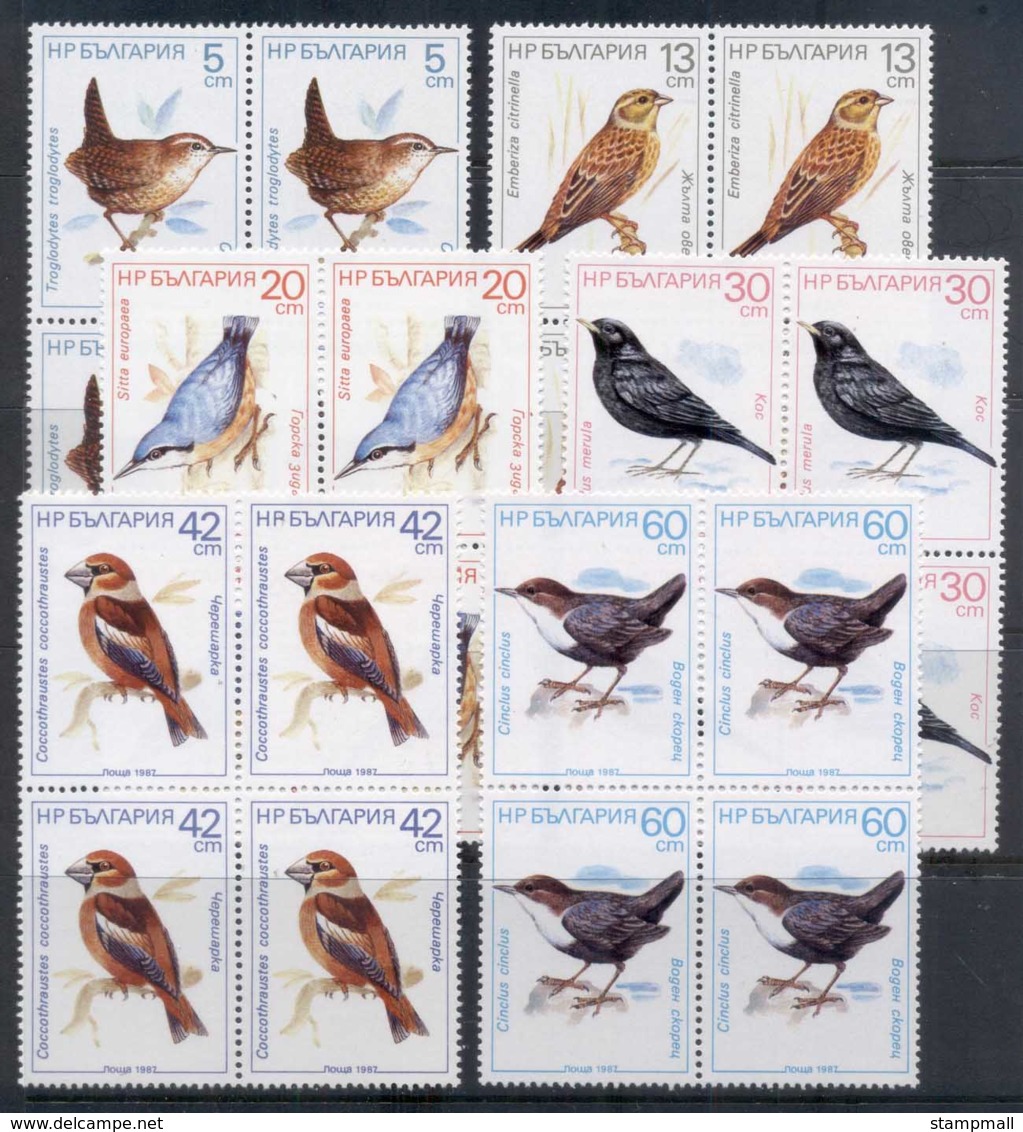 Bulgaria 1987 Birds Blk4 MUH - Unused Stamps