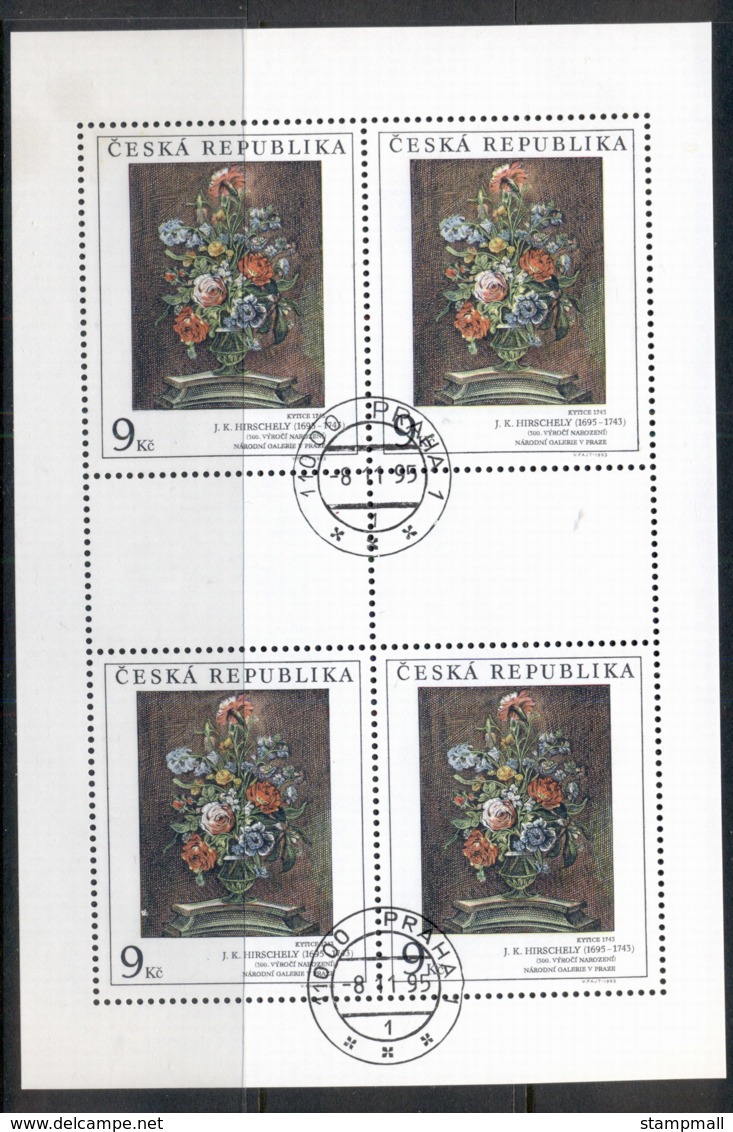 Czech Republic 1995 Art, Vase Of Flowers MS CTO - Unused Stamps