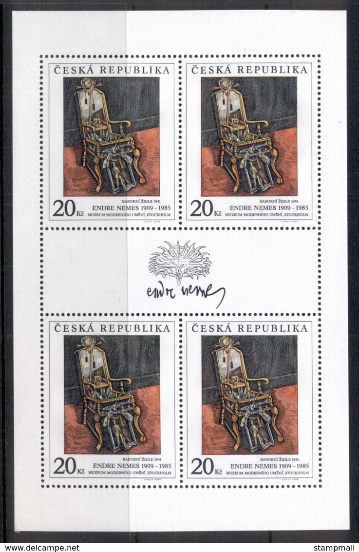 Czech Republic 1996 Art, Baroque Chair Sheet 4 MUH - Unused Stamps