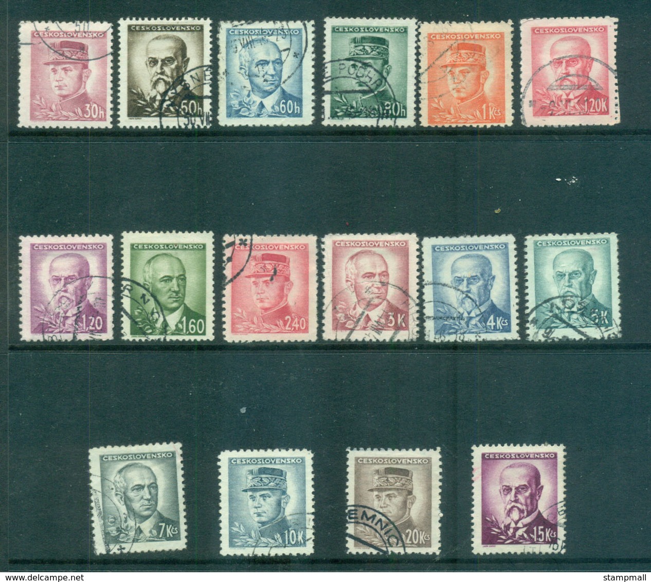 Czechoslovakia 1945-47 Portraits FU Lot69915 - Unused Stamps