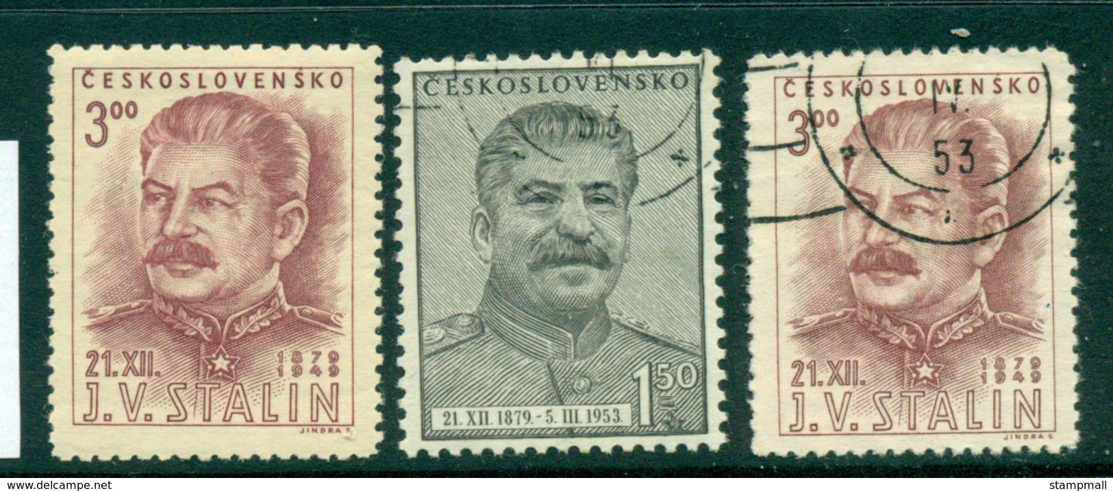 Czechoslovakia 1950 Stalin MLH/FU Lot41145 - Unused Stamps