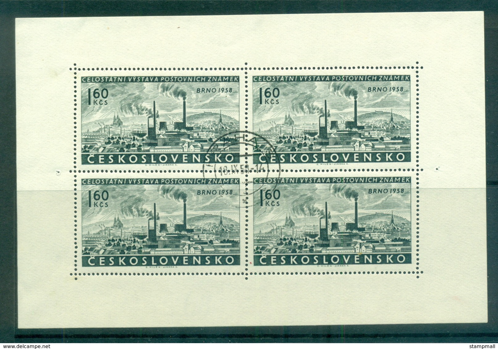 Czechoslovakia 1958 National Philatelic Exhibition, Brno MS CTO Lot70532 - Unused Stamps