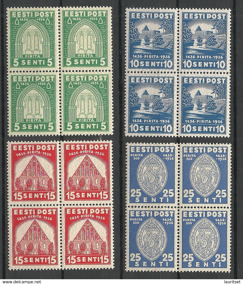 Estland Estonia Estonie 1936 Kloster Pirita Nonnery Michel 120 - 123 MNH - Estonie