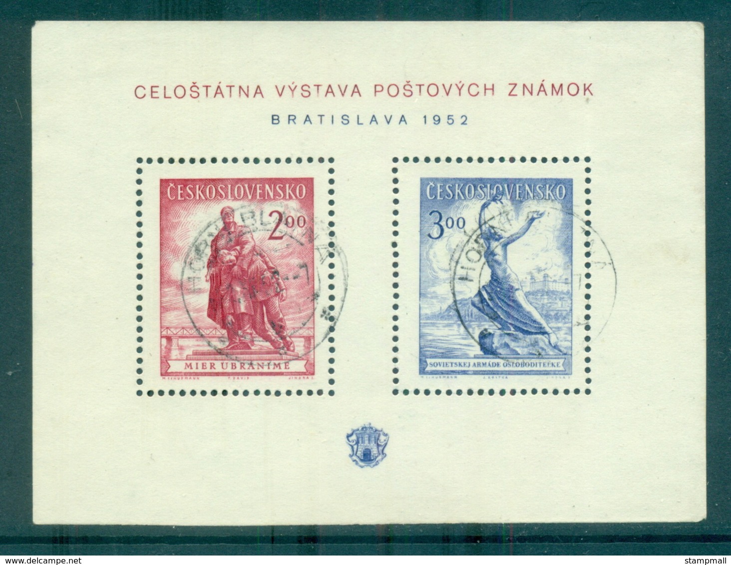Czechoslovakia 1952 National Philatelic Exhibition, Bratislava MS CTO Lot70516 - Unused Stamps