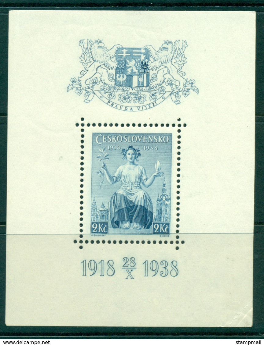 Czechoslovakia 1938 Anniv. Of Independence MS MLH Lot38061 - Usati