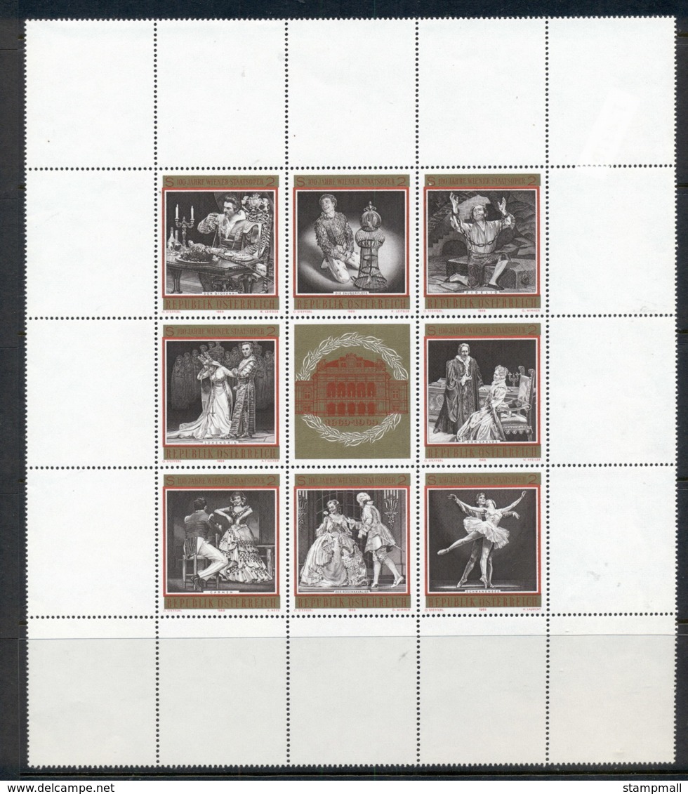 Austria 1969 Vienna Opera House Sheetlet MUH - Unused Stamps