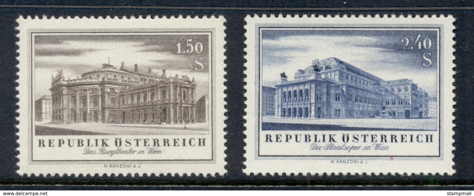 Austria 1955 BurgTheatre & Operahouse MUH - Unused Stamps