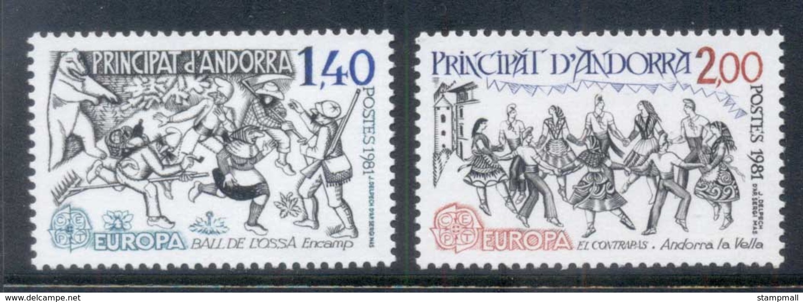 Andorra (Fr) 1981 Europa, Games, Dancing MUH - Unused Stamps