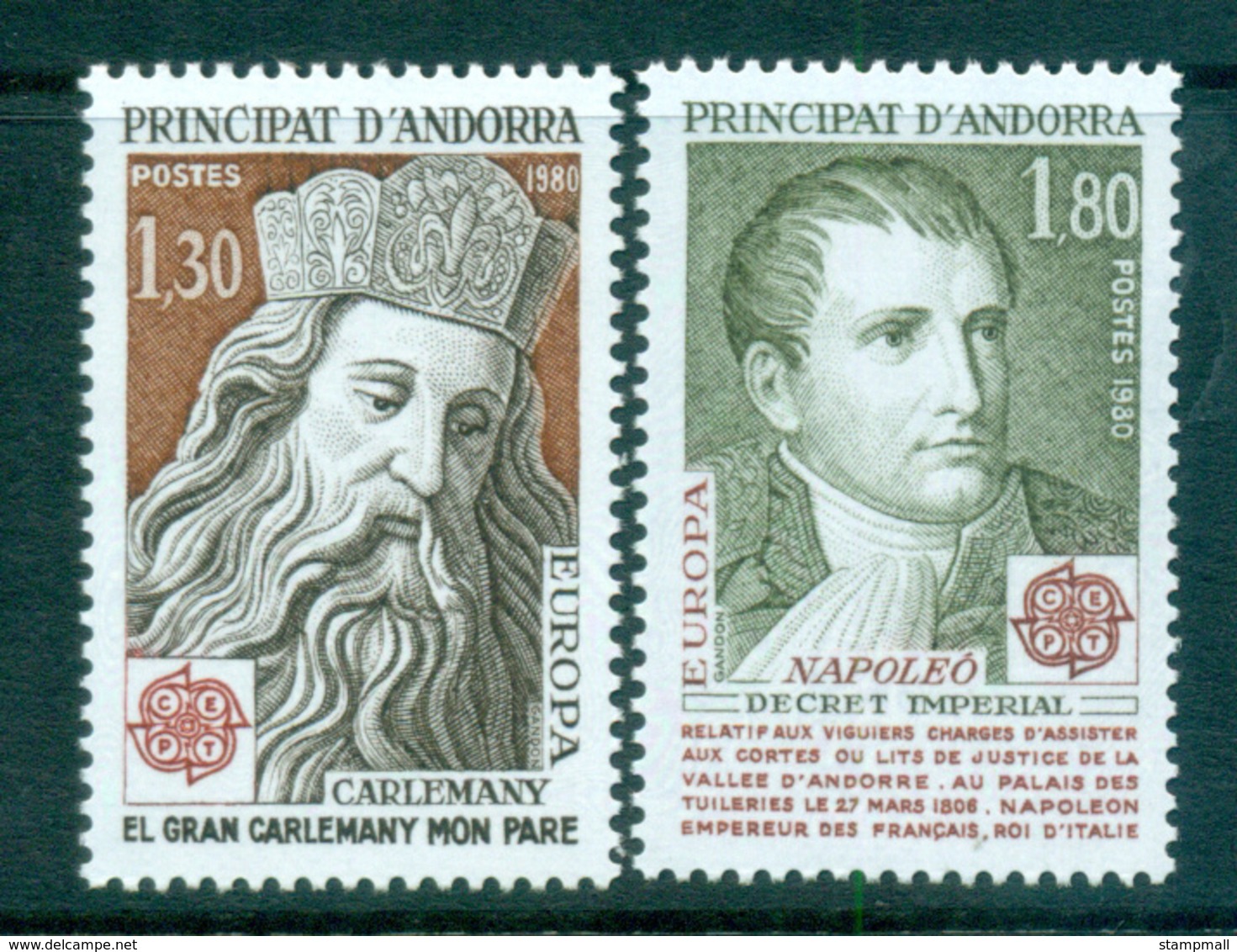 Andorra (Fr) 1980 Europa, Celebrities MUH Lot65764 - Unused Stamps