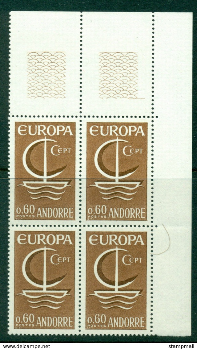 Andorra (Fr) 1966 Europa Block 4 MUH Lot17616 - Unused Stamps