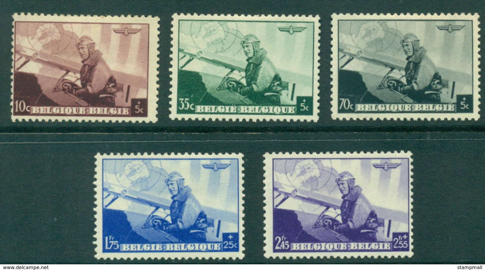 Belgium 1938 King Leopold III In Military Plane MH Lot27212 - Other & Unclassified