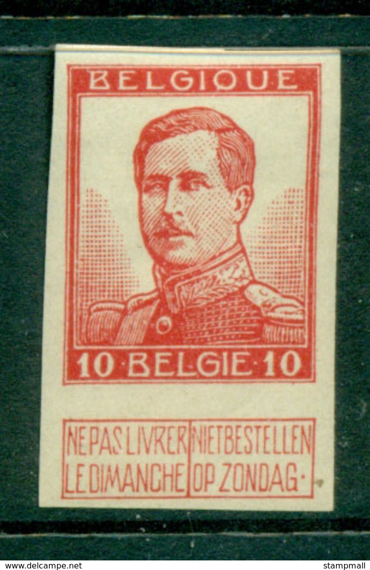 Belgium 1912-13 10c King Albert 1 Larger Head IMPERF MH Lot27135 - Other & Unclassified