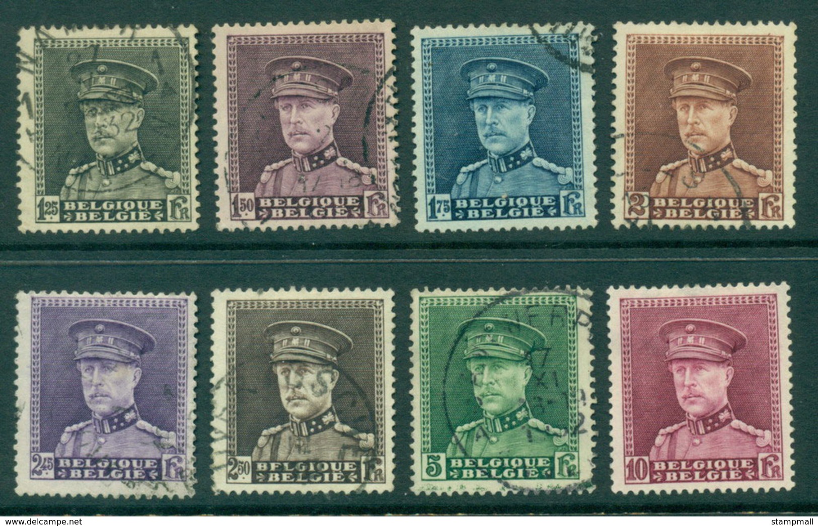 Belgium 1931-2 King Albert 1.25F-5F FU, 10F MH Lot27152 - Other & Unclassified