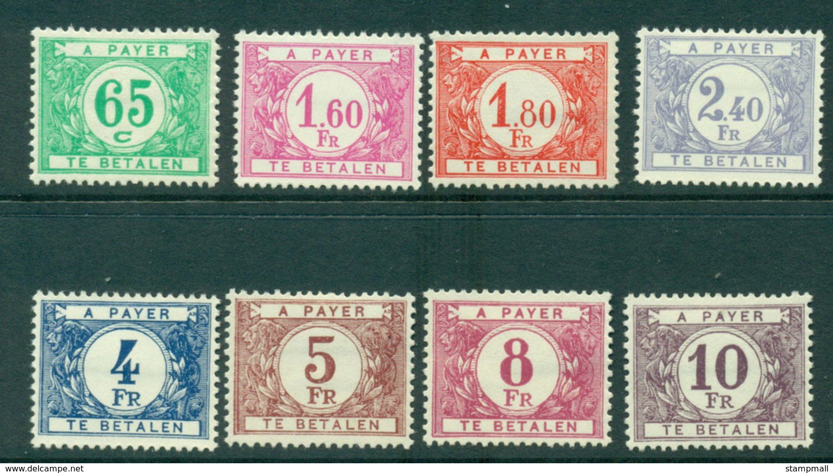 Belgium 1949-53  Postage Dues (8) MH Lot27307 - Other & Unclassified