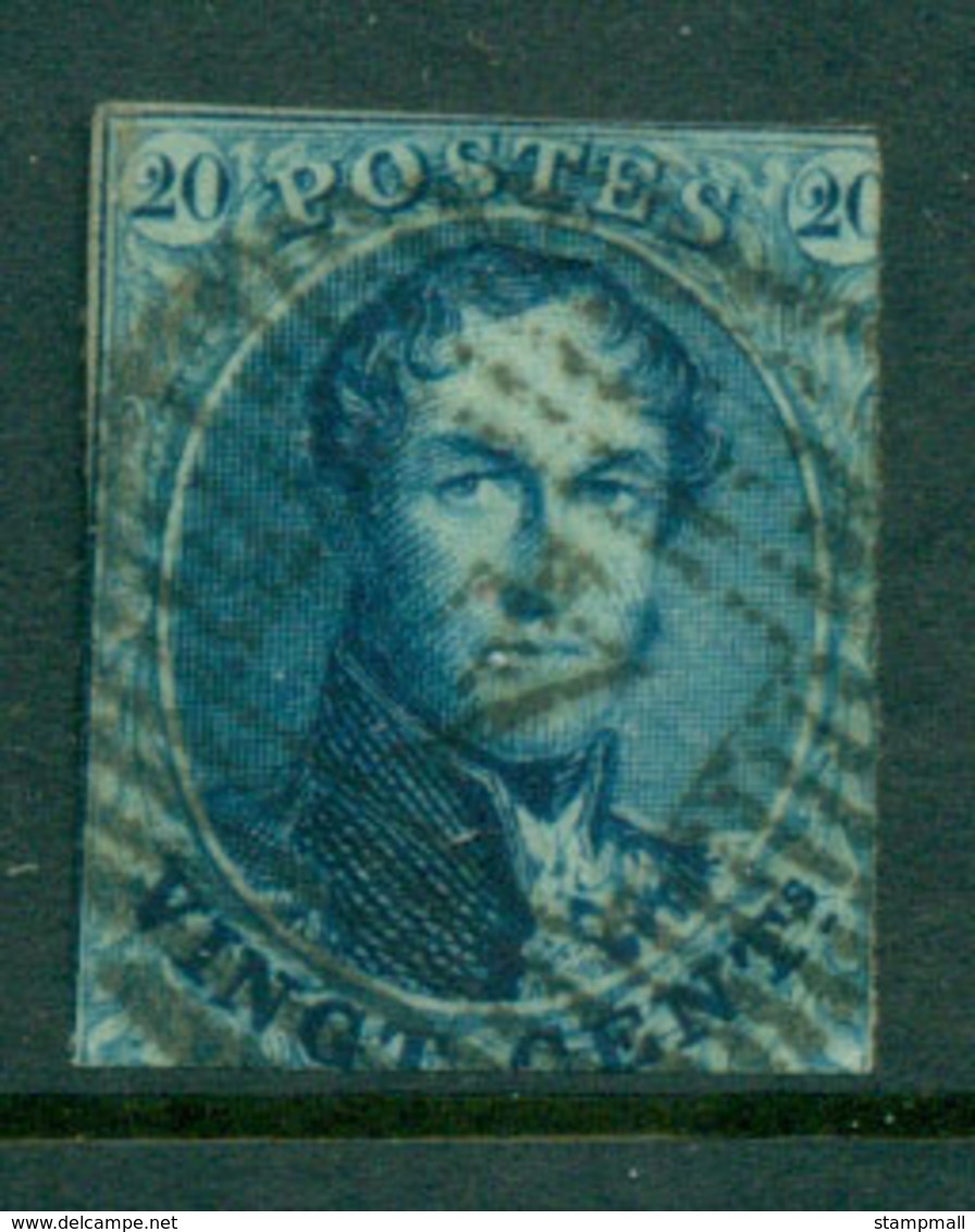 Belgium 1861 20c Blue King Leopold I No Wmk , Cut Close FU Lot27118 - Other & Unclassified