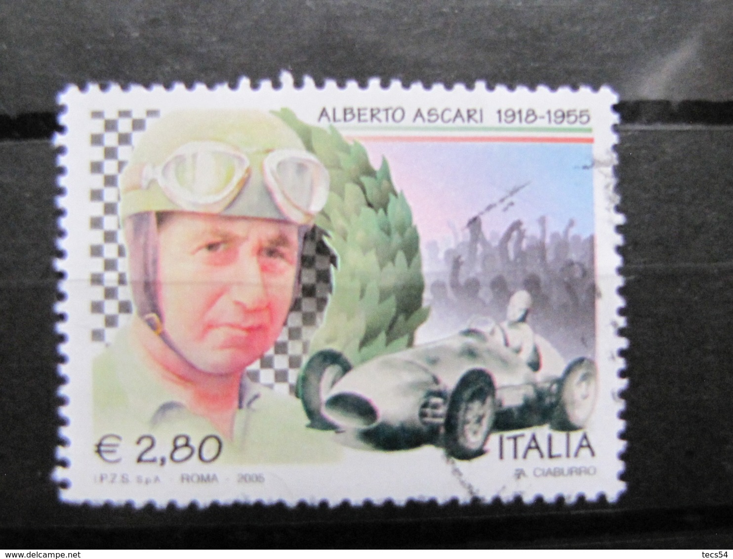 *ITALIA* USATI 2005 - 50° MORTE ALBERTO ASCARI - SASSONE 2835 - LUSSO/FIOR DI STAMPA - 2001-10: Afgestempeld