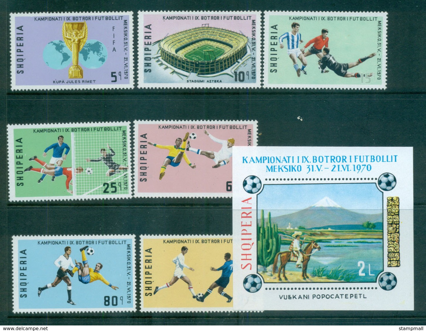 Albania 1970 World Cup Soccer Championships + MS MUH Lot69704 - Albania