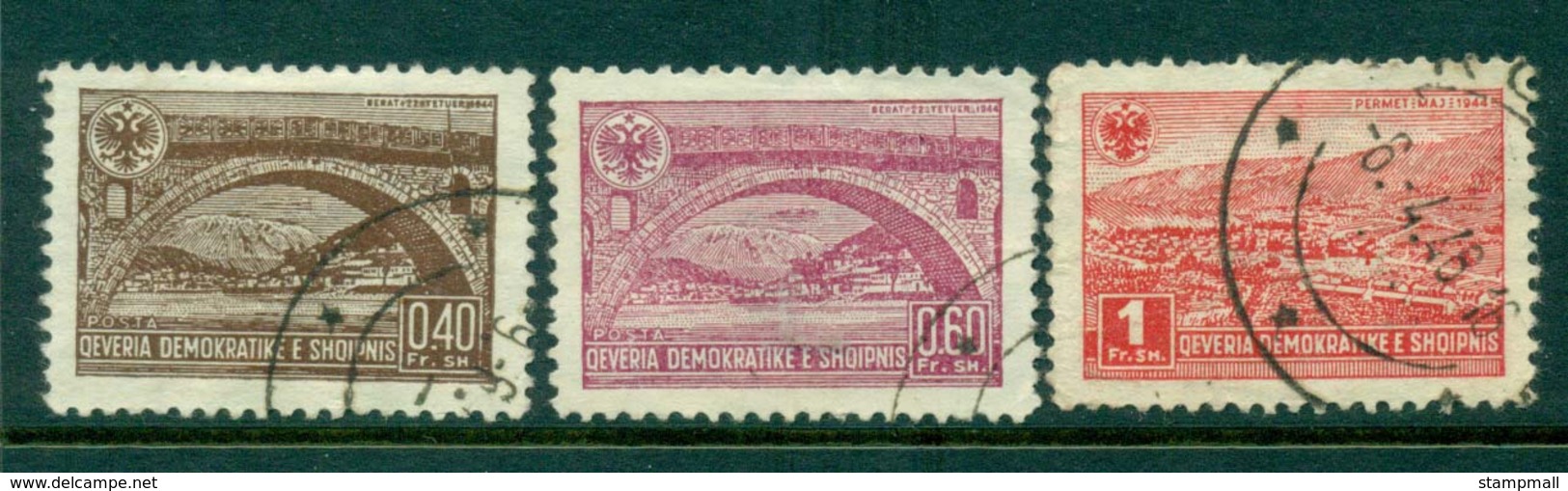 Albania 1945 40,60q, 1fr Views FU Lot31007 - Albania