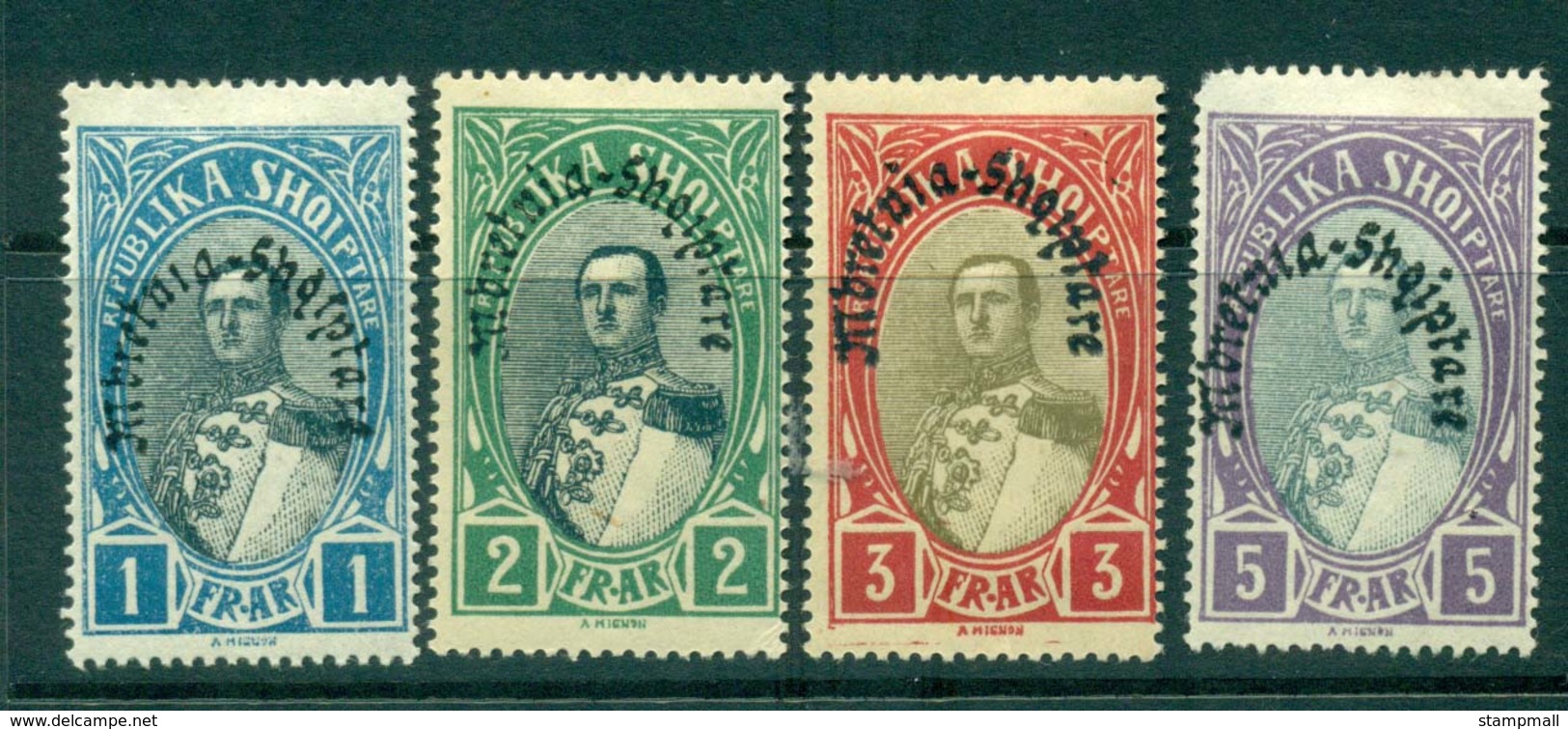 Albania 1928 King Zog Opt 1-5fr MLH Lot31002 - Albania