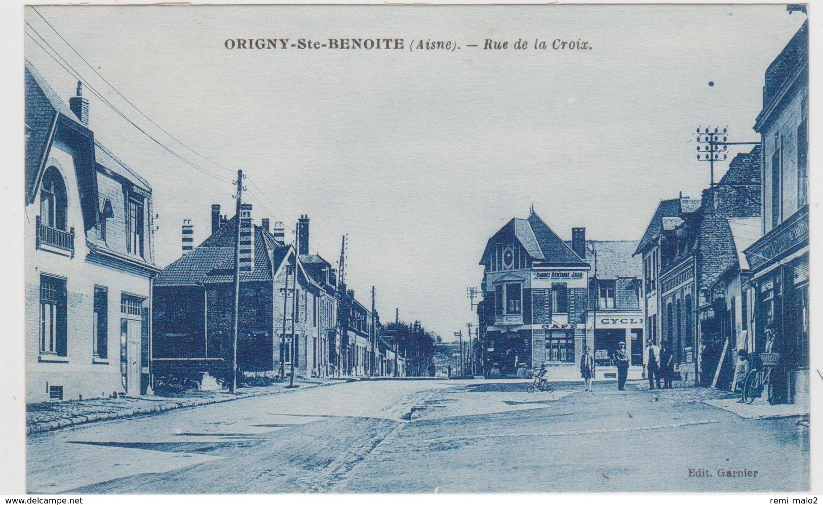 CARTE POSTALE    ORIGNY Ste BENOITE 02  Rue De La Croix - Autres & Non Classés