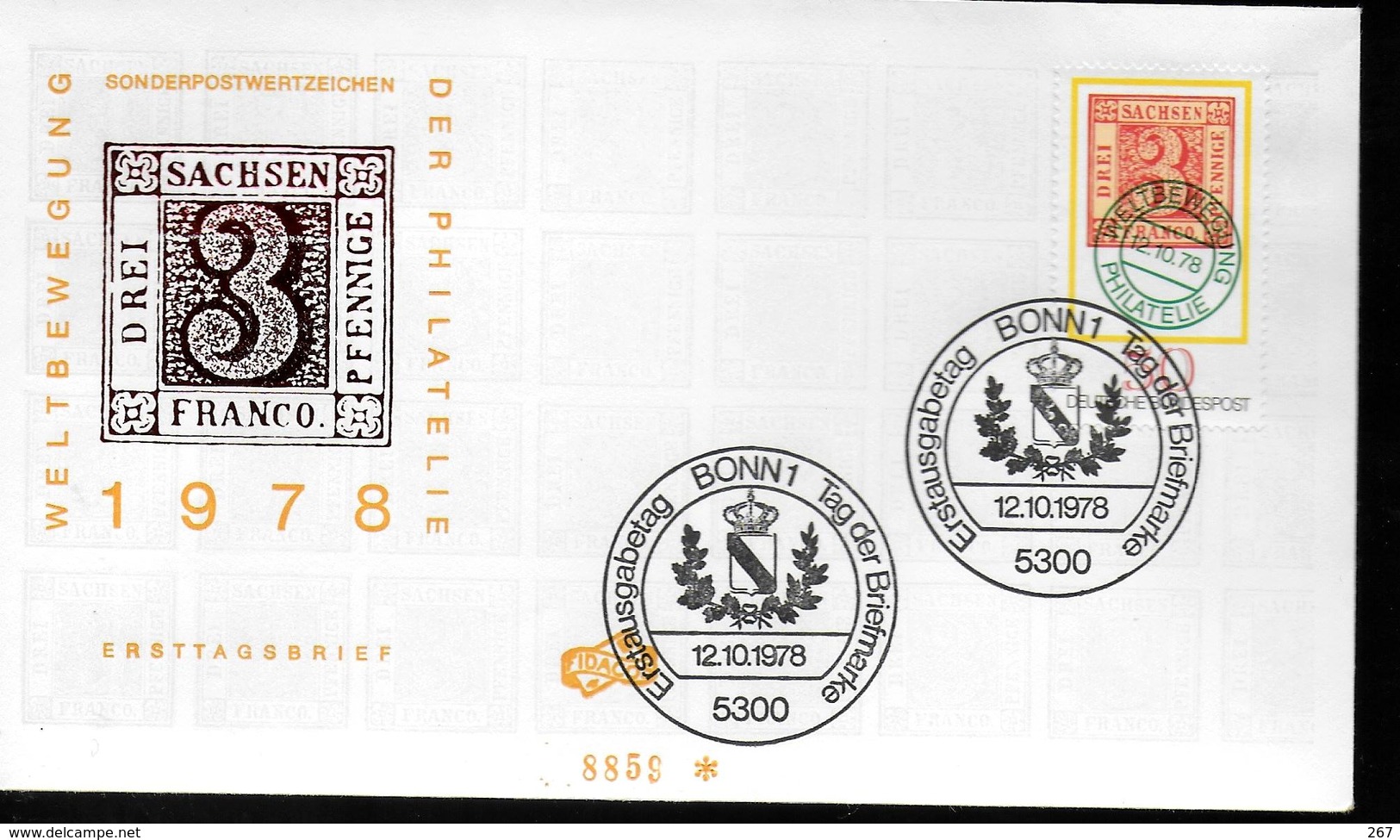 ALLEMAGNE FDC 1978 Poste Armoirie Timbre Sur Timbre - Poste