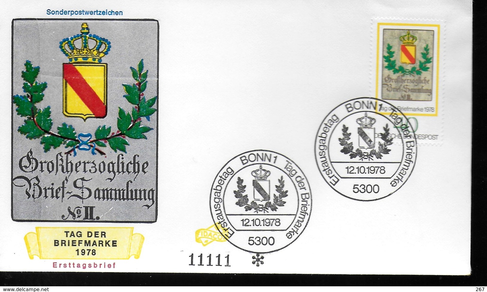 ALLEMAGNE FDC 1978 Poste Armoirie Timbre Sur Timbre - Poste