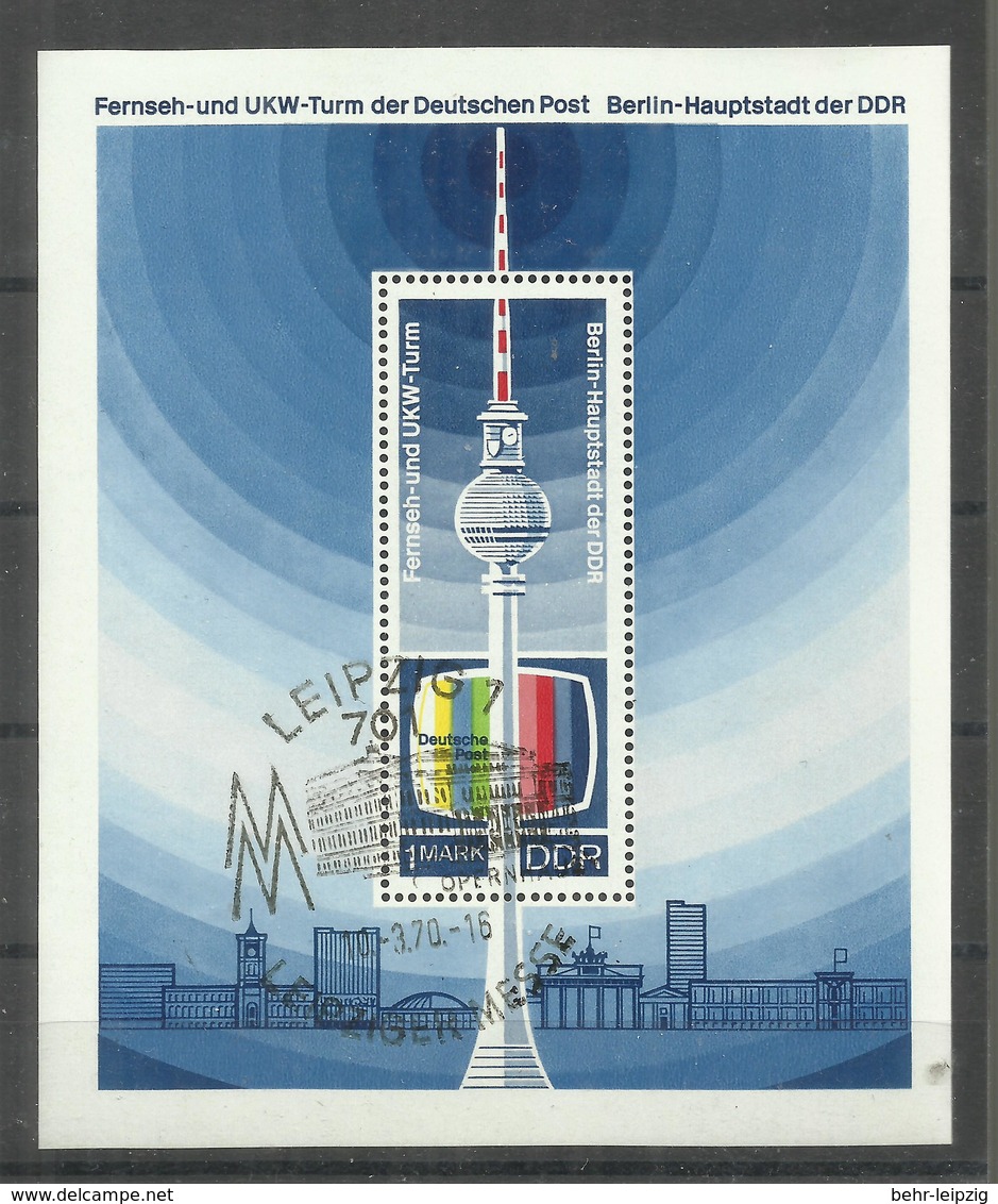 DDR Bl. 30 "Fernsehturm Berlin."  Gestempelt.Mi  6,00 - Autres & Non Classés