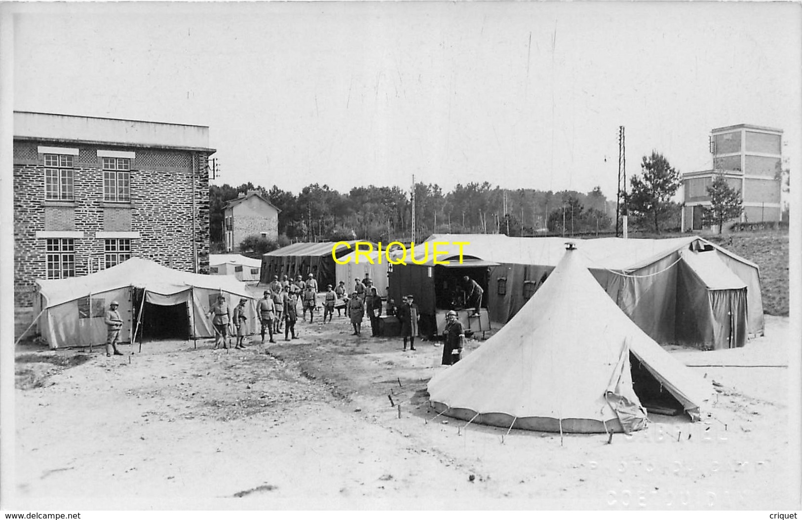 56 Coetquidan, Superbe Carte Photo Du Camp Et Des Tentes, Phot. Gabriel - Other & Unclassified