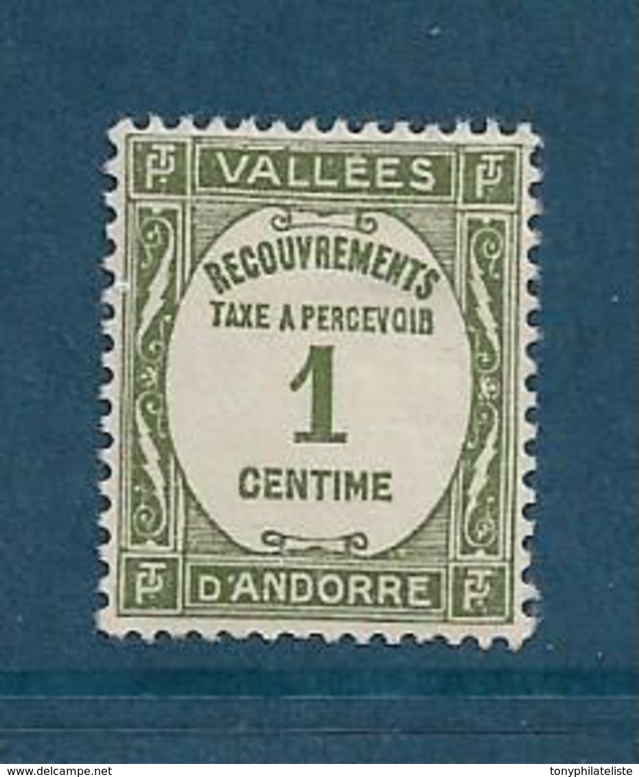 Timbres Taxe D'Andorre Francais De 1935  N°16  Neufs * - Neufs