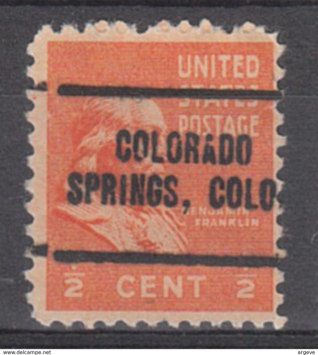 USA Precancel Vorausentwertung Preo, Locals Colorado, Colorado Springs 705 - Vorausentwertungen