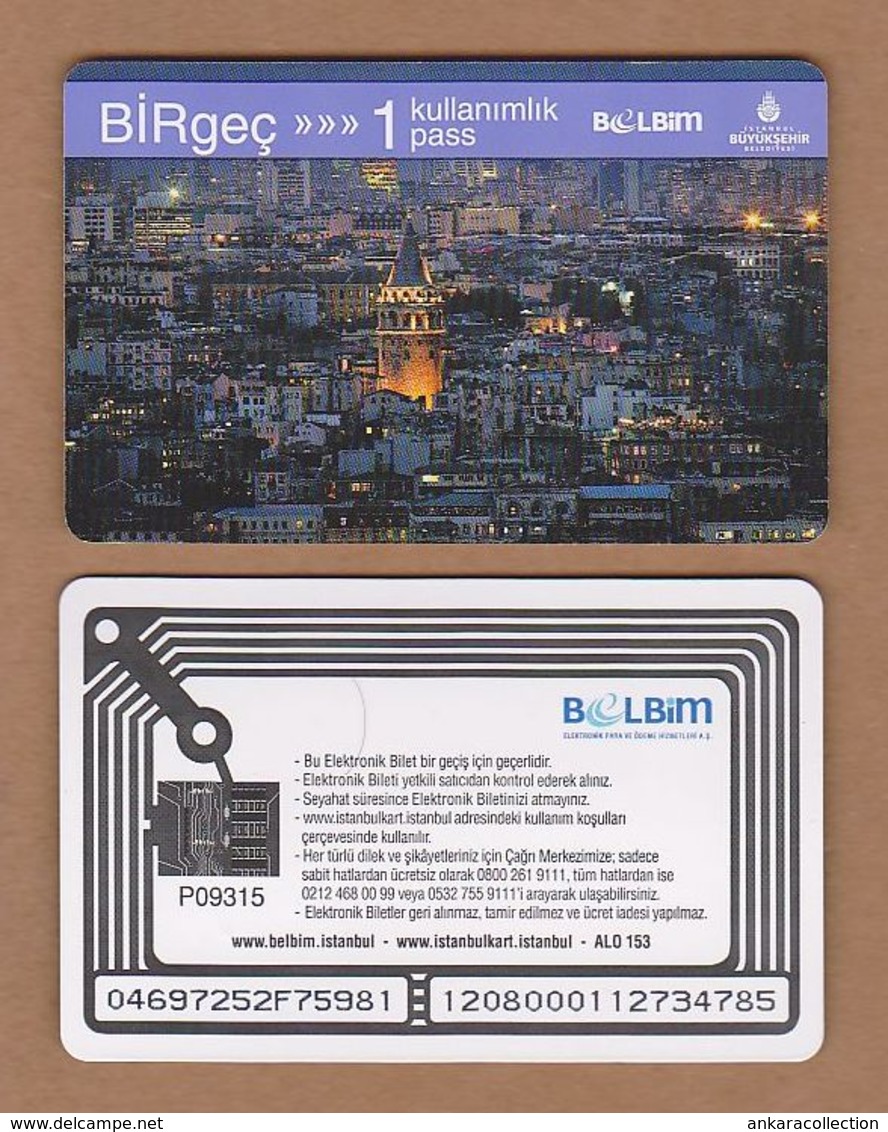 AC - SUBWAY SINGLE RIDE METROCARD, BUS CARD GATATA TOWER, ISTANBUL TURKEY - Autres & Non Classés