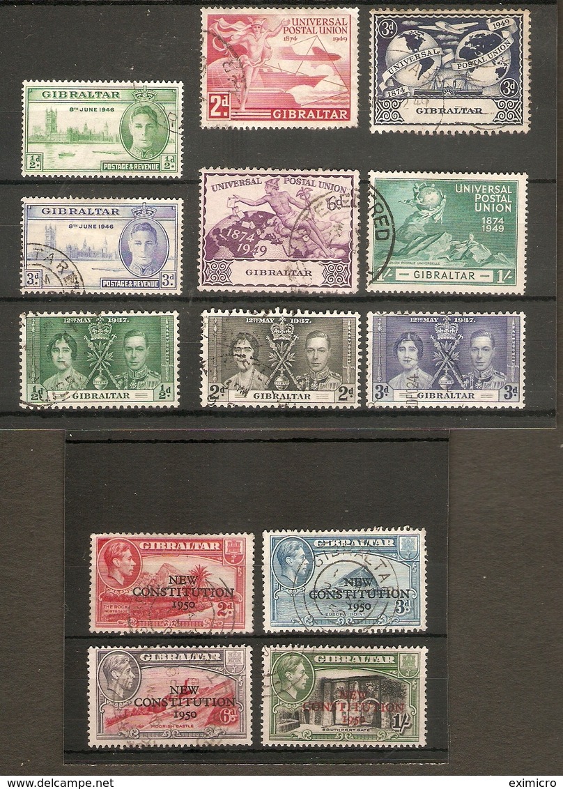 GIBRALTAR 1937 - 1950 COMMEMORATIVE SETS FINE USED Cat £23.75 - Gibraltar