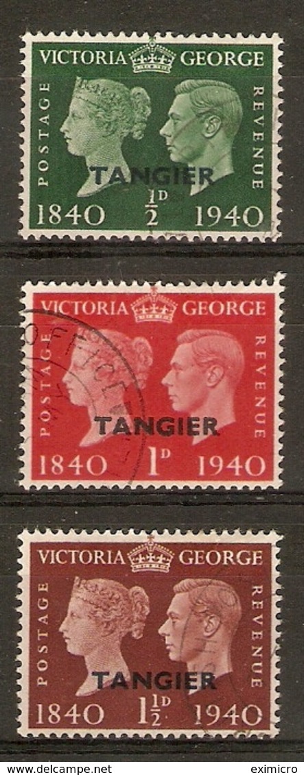 MOROCCO AGENCIES (TANGIER) 1940 STAMP CENTENARY SET COMPLETE SG 248/250 FINE USED Cat £21 - Morocco Agencies / Tangier (...-1958)