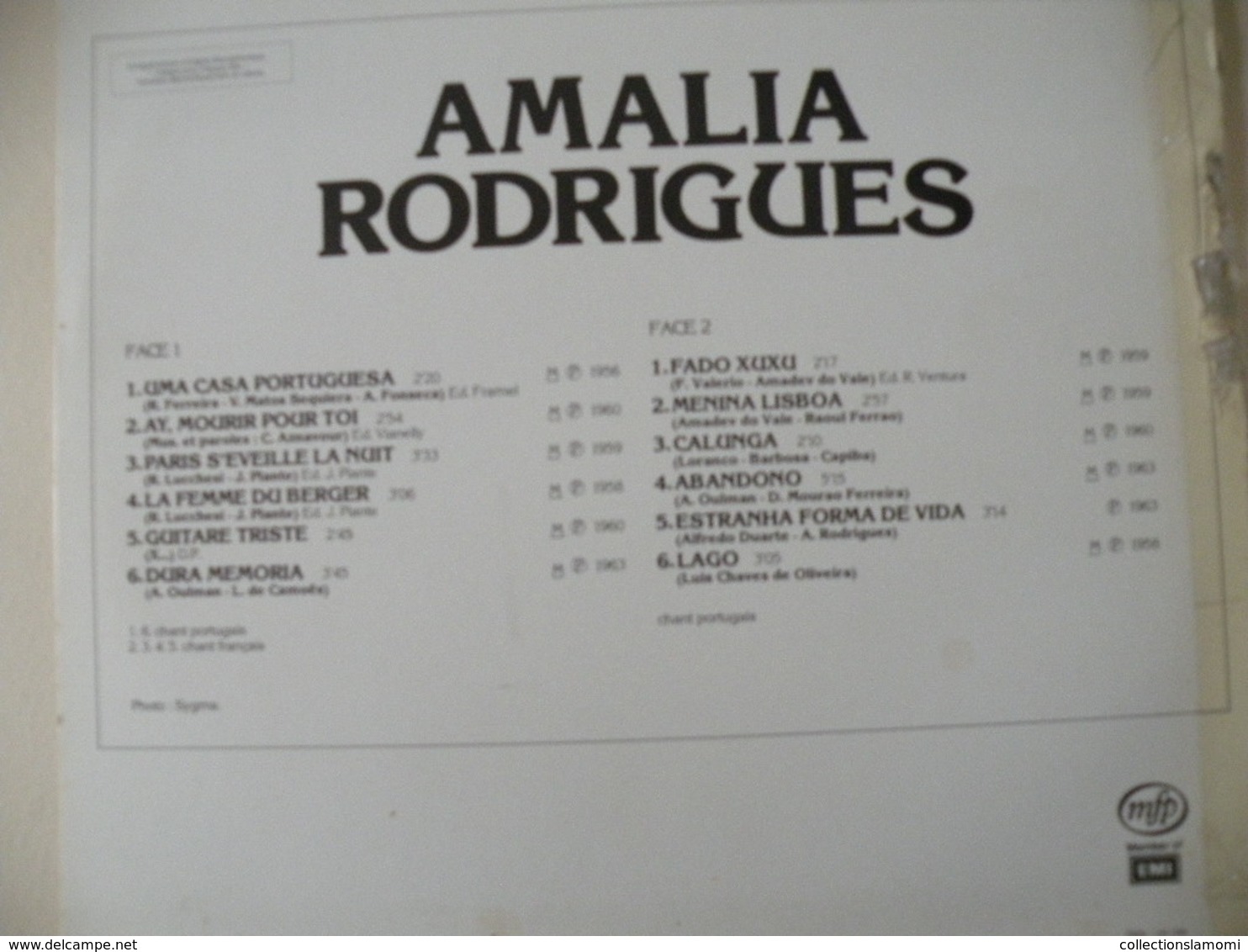 Amalia Rodrigues - (Titres Sur Photos) - Vinyle 33 T LP - Altri & Non Classificati