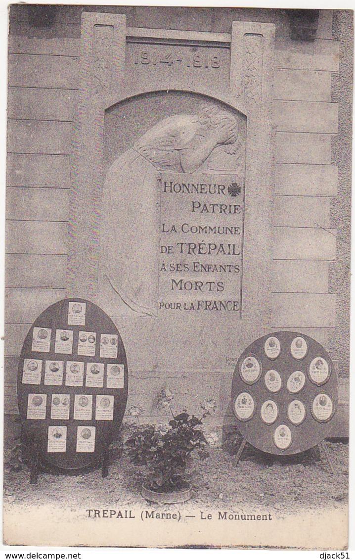 51 - TREPAIL (Marne) - Le Monument - 1920 - Autres & Non Classés