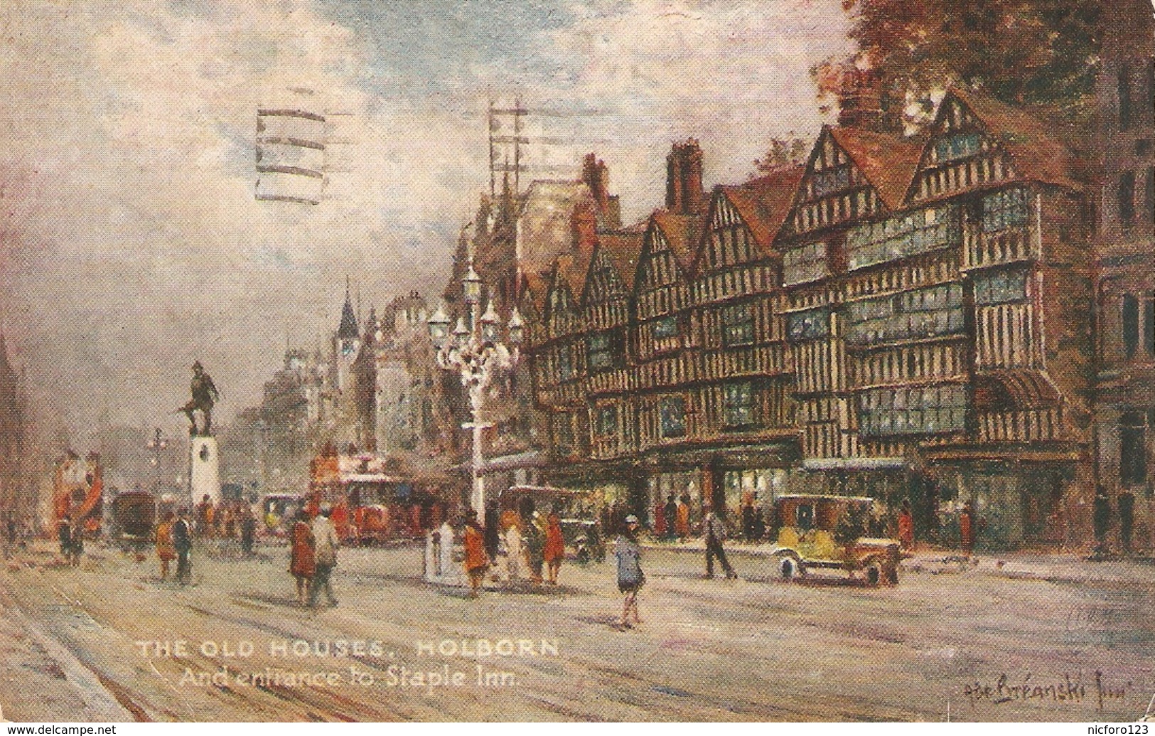 "A. De Breanski. The Old Houses. Holborn And Entrance To...."  Tuck Oilette Postcard # 3584 - Tuck, Raphael