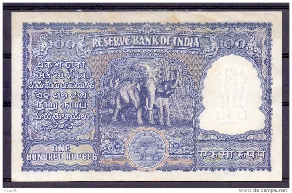 India 100 Rupie  P43 C  Au Rare   AU Condition - Inde