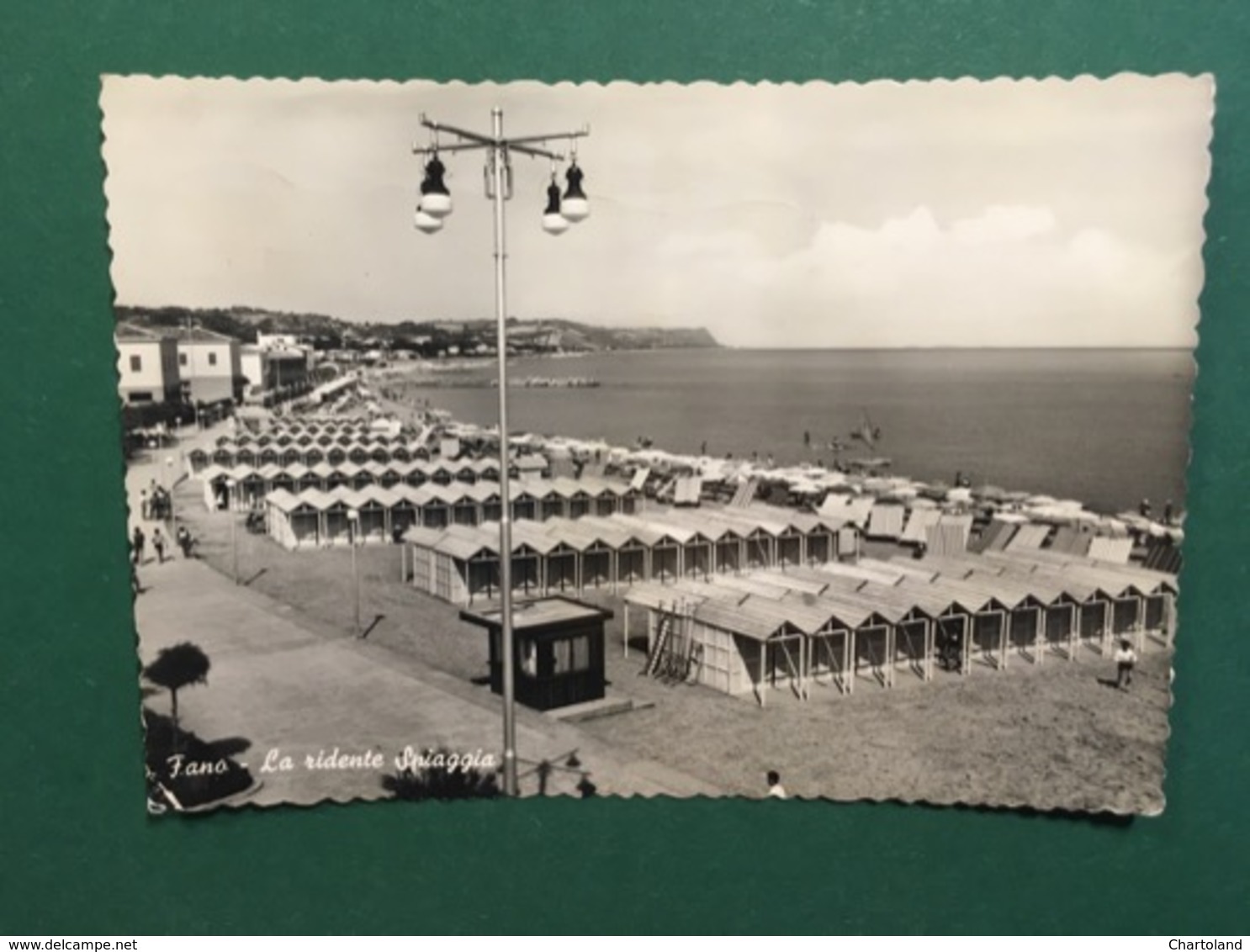 Cartolina Fano - La Ridente Spiaggia  - 1956 - Pesaro